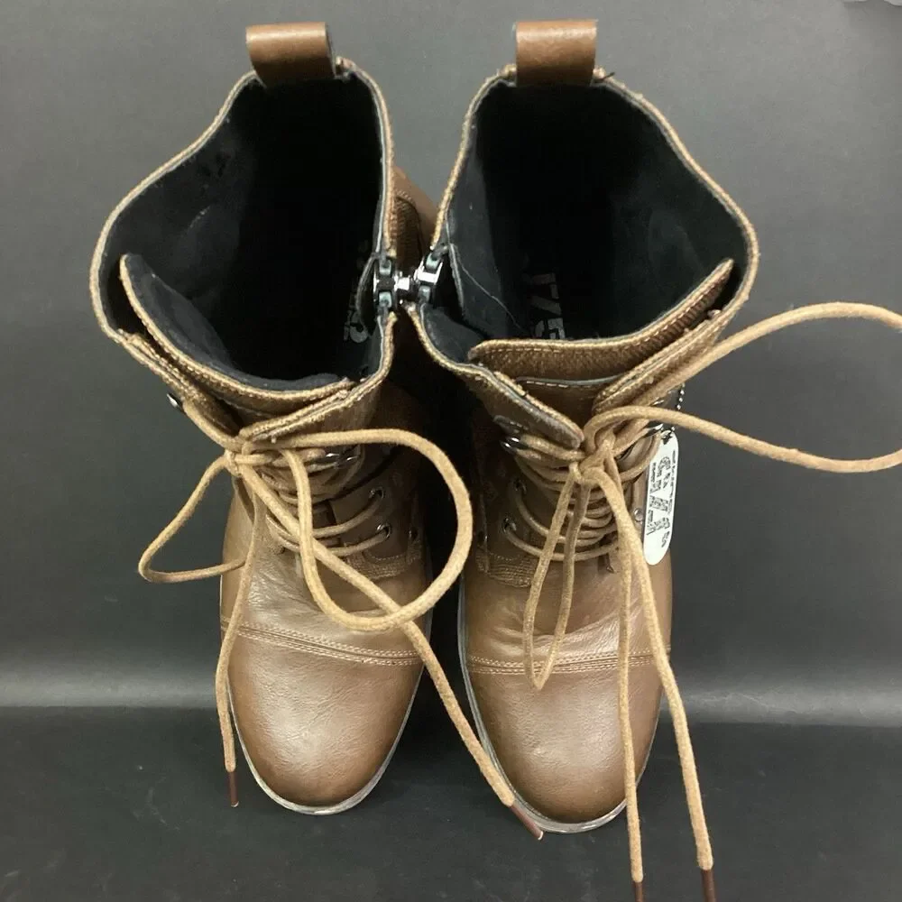 J75 Deploy Tactical Combat Jump Boots Men 10 Brown Cap Toe Military Lightweight